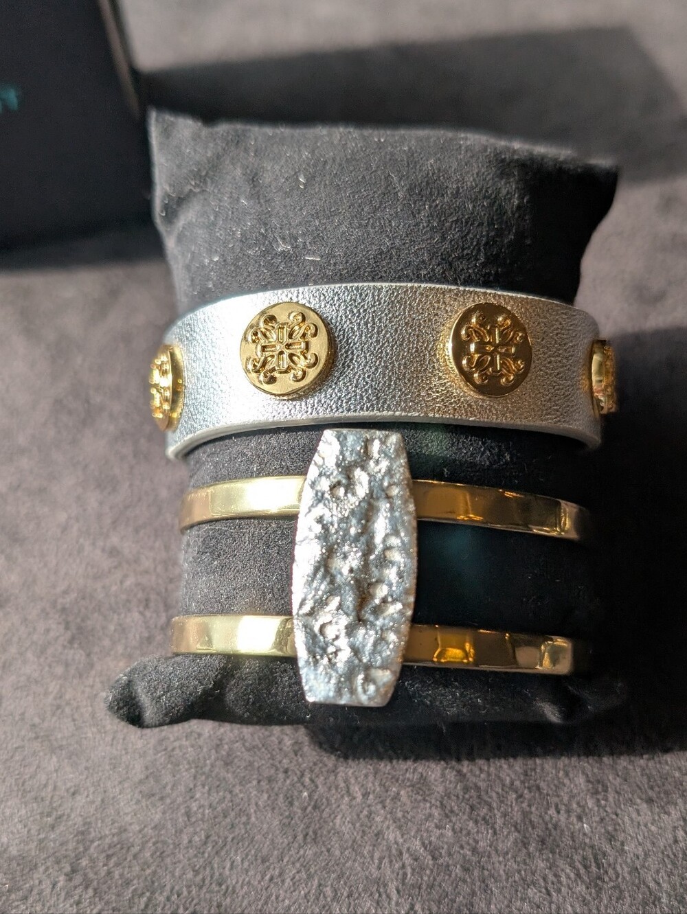 Rustic Cuff Gold and Silver Tone Layered Cuff Bracelet Set